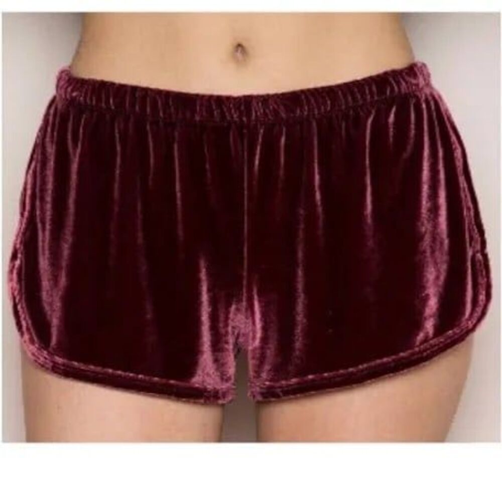 Brandy Melville Maroon velvet shorts
